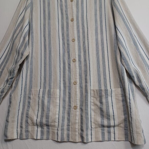 Alfred Dunner Linen Blend Striped Tunic - Picture 3 of 7